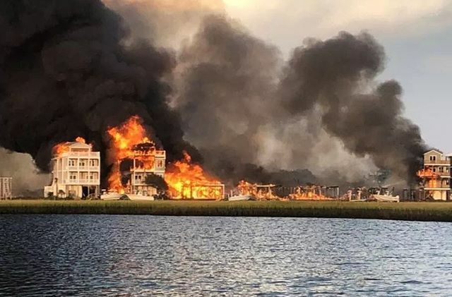 2019 Fire in Surf City Destroys 7 Houses