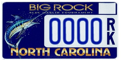 Big Rock Fishing Tournament custom NC plate